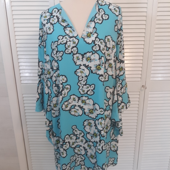 Kaari Blue Dresses & Skirts - Kaari blue aline floral dress sz 14 *